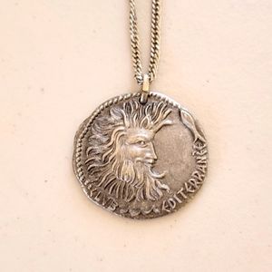Vintage CM Greek Poseidon Water Omnisports Medallion Necklace